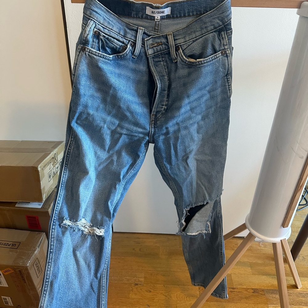 Re/Done Blue Ripped Jeans